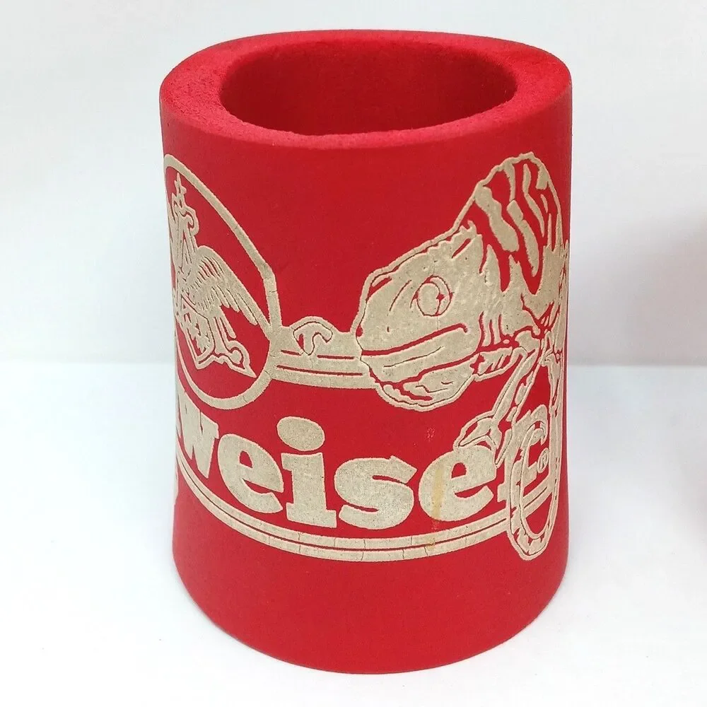 Vintage 90s Budweiser Iguana Louie & Frank Beer Can Koozie Holder Lot of 2 Frogs